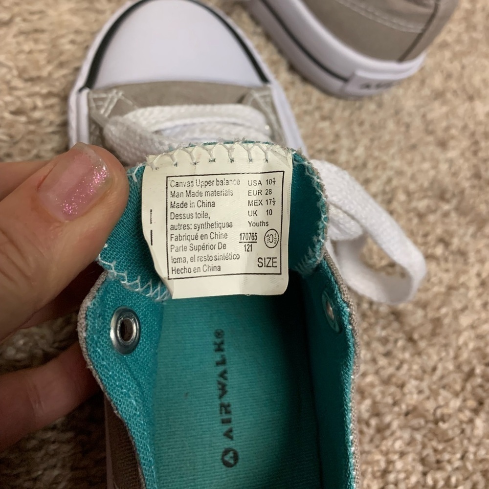 Airwalk Legacee sneakers grey gray white tie laces boy girl neutral toddler 10.5 - Picture 7 of 11